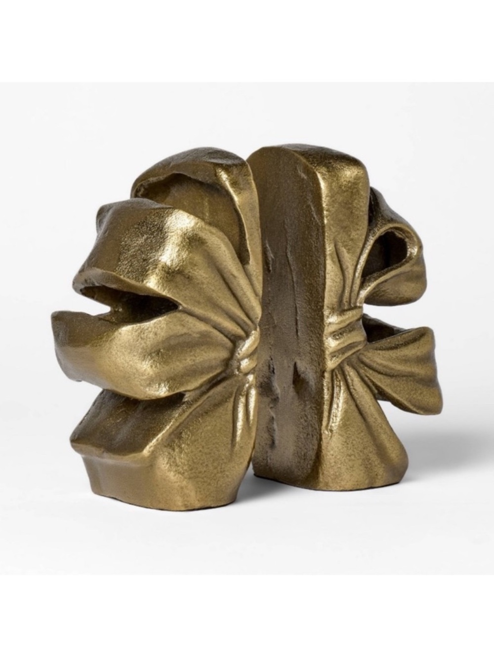 2pc Metal Bow Bookends Brass Gold - Threshold designed with Studio McGee NEW